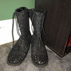 Spiked combat boots